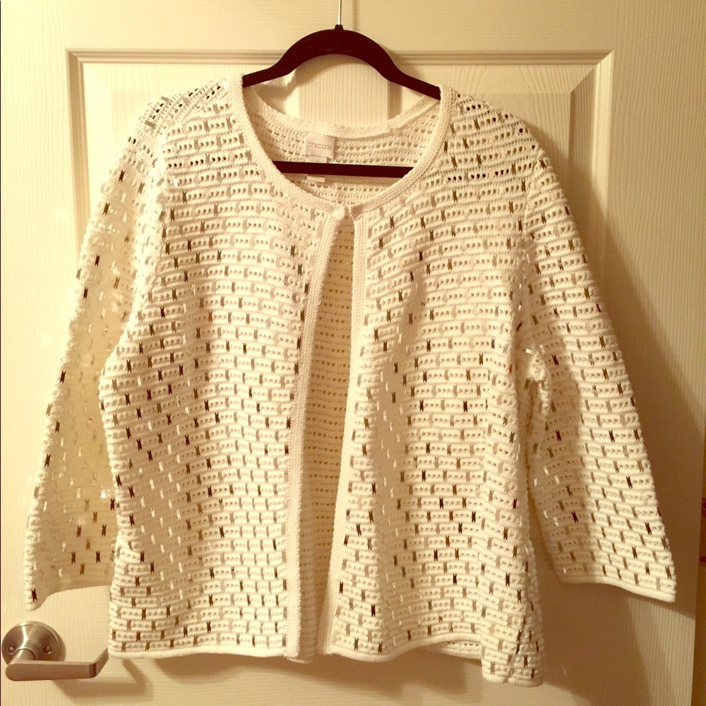 Chico’s white knit sweater